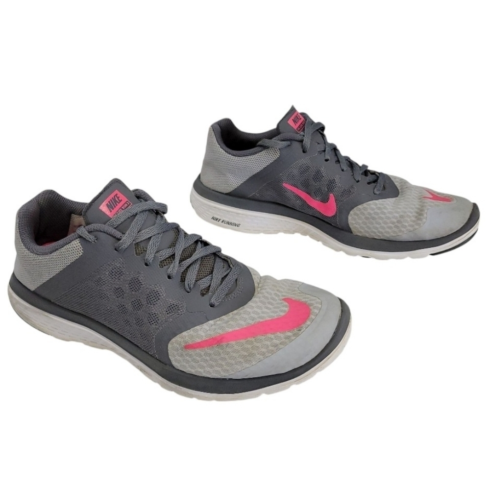 Nike Womens Gray and Pink Running Shoes Size 8
